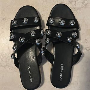Marc Fisher Ornament Espadrille Slide Sandal 9.5